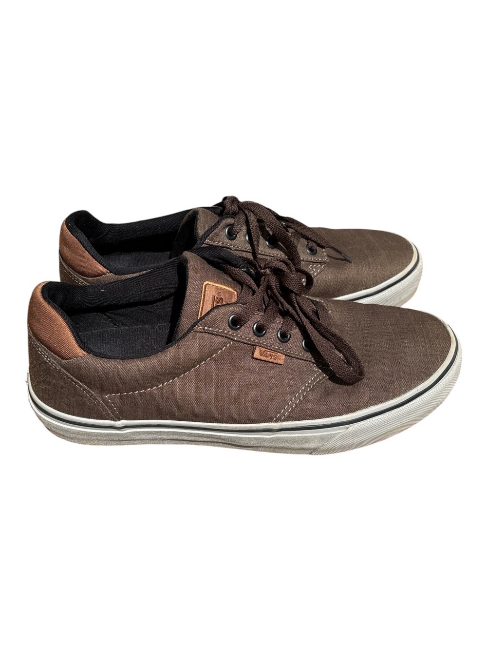 Vans Brown Atwood Deluxe Comfort Low Profile Sneakers Ortholite Insole 9.5